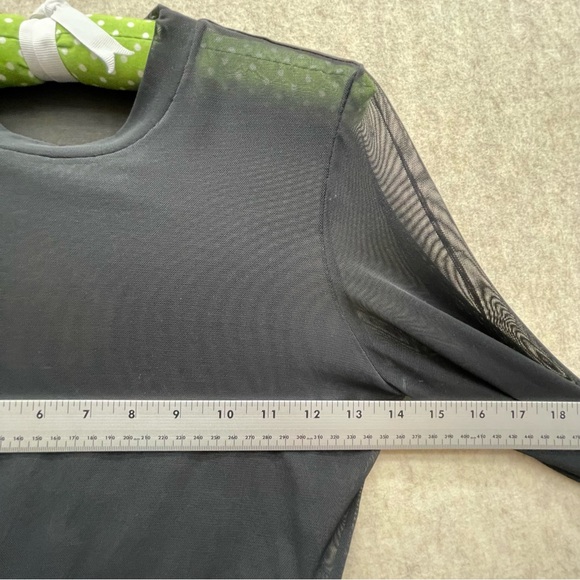 Junior SHEER Shrug Bare Midriff Cropped Crop Top Long Sleeves L - Picture 3 of 4